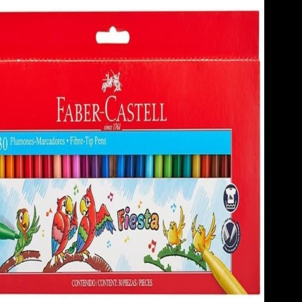 MARCADOR AGUA DELG. ESTUCHE C30 PZAS FIESTA FABER